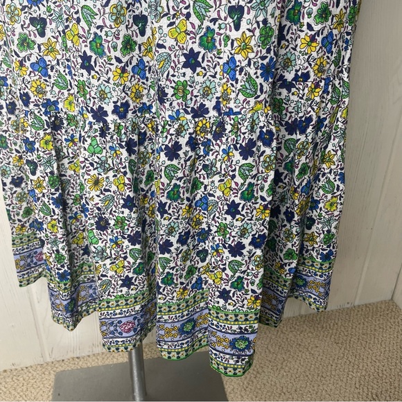 Ava Christine Maxi Skirt Med Blue Purple Green Floral Smocked Viscose Dress? NWT - Picture 3 of 8